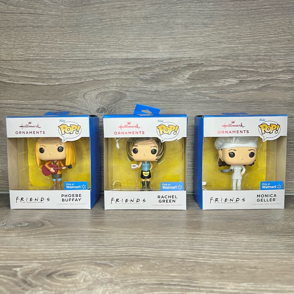 Funko POP! Friends Christmas Ornaments Rachel Phoebe & Monica Hallmark ornament
